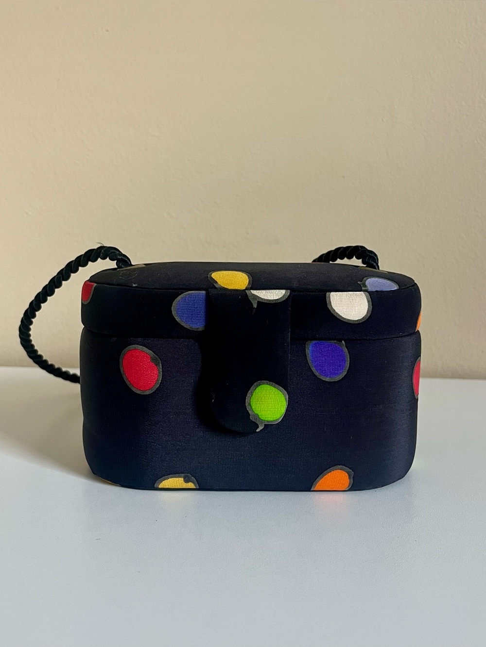 Vintage early 90s hand painted structured silk crossbody purse from SilkScapes